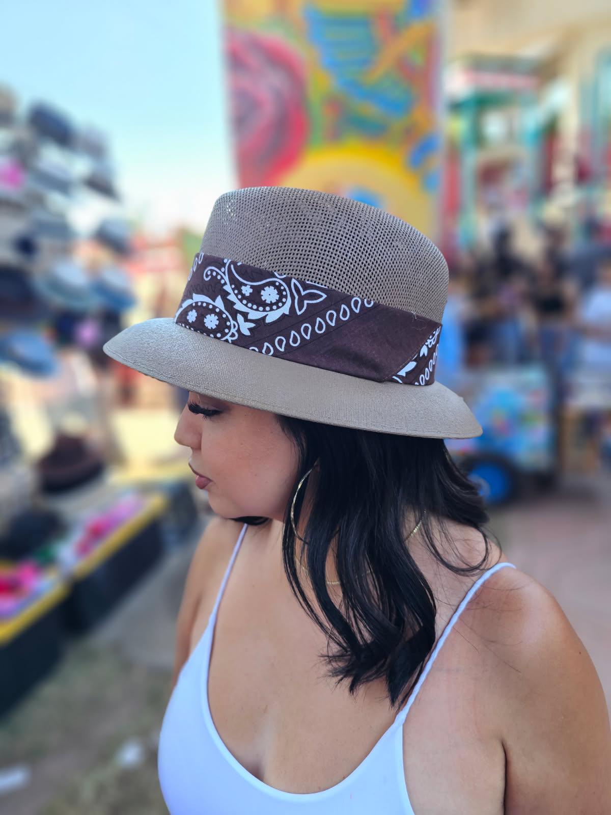 Brown OG Lowrider Brim Bandana Hat