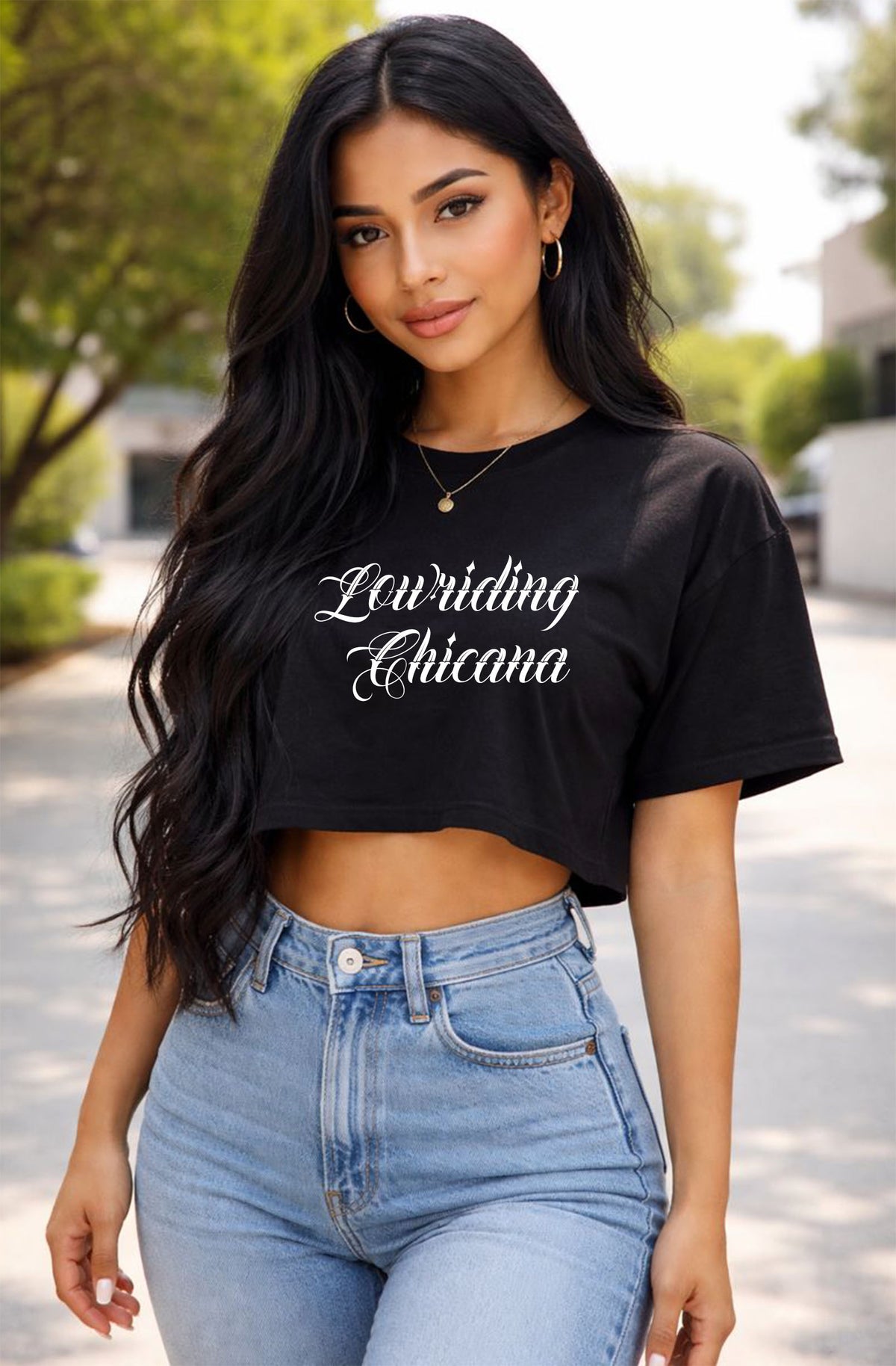 Lowriding Chicana Crop Tee
